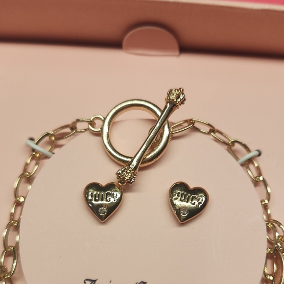 Juicy Couture Gold Charm Bracelet with Heart Accents - Picture 4 of 5